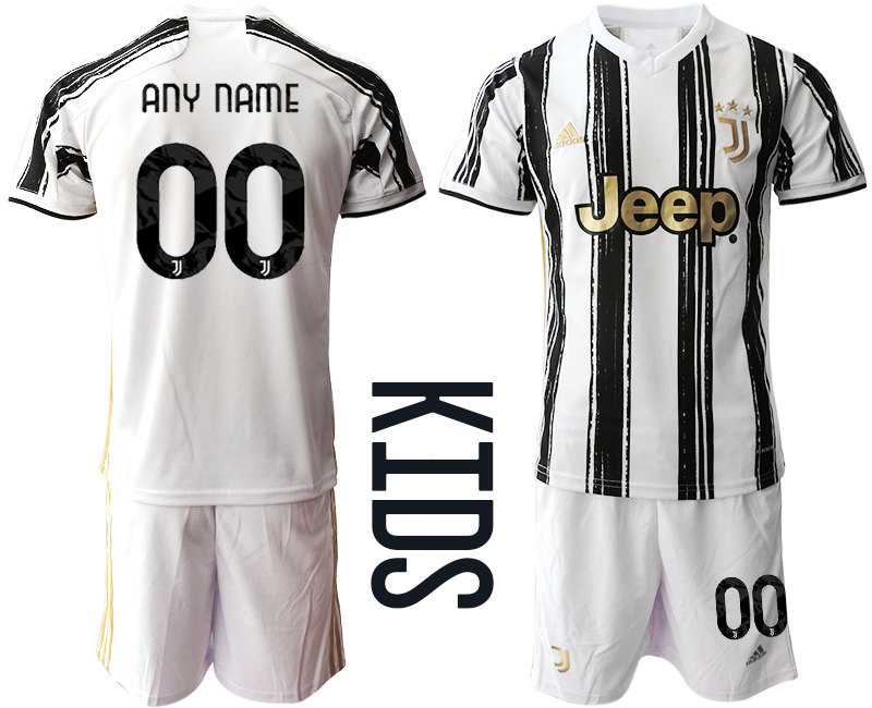 Youth 2020-2021 club Juventus home customized white Soccer Jerseys